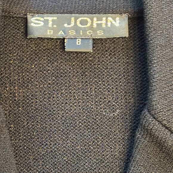 St John Basics Gently Pre-owned Elegant Black Women's Knit Blazer Size 8 - Picture 6 of 7